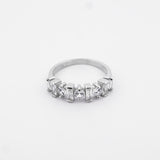 Thea Baguette & Round CZ Half-Band Ring
