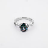 Selene Rainbow CZ Crown Solitaire Ring