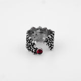 'Vart' Handcrafted Garnet Silver Ring